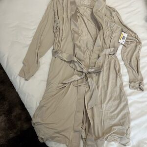Calvin Klein Light Beige Satin Robe